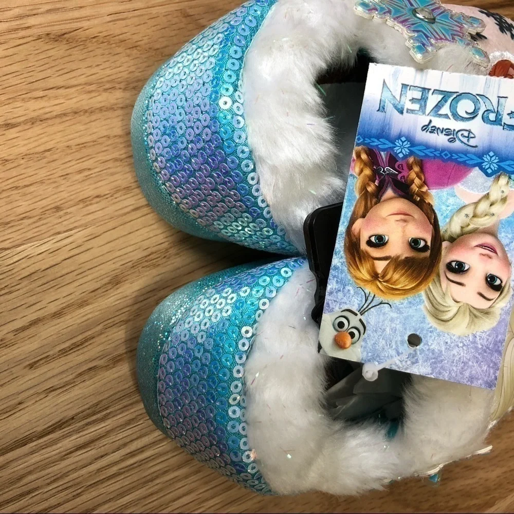 Disney Frozen Slippers NWT Sz 5 6 Baby Girl Elsa Blue